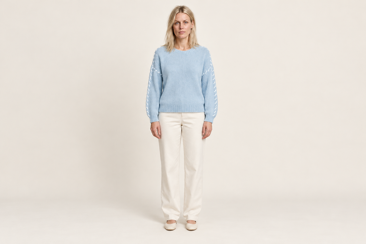 Ninette | Whipstitch Crew Neck Jumper