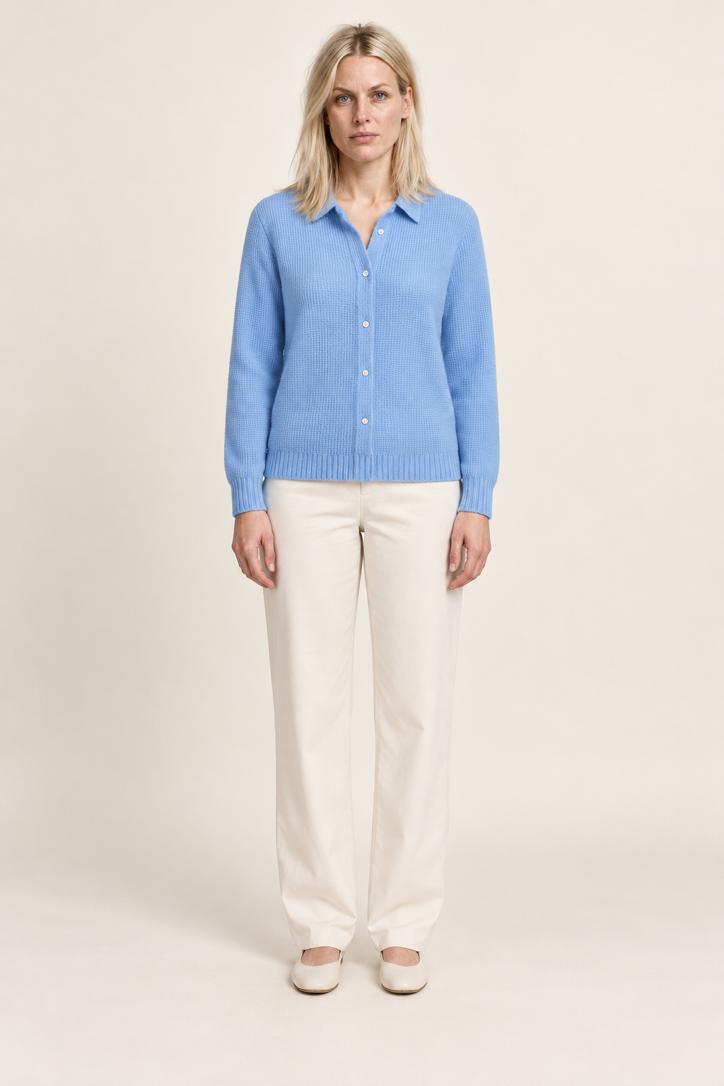 Susan | Collared Button-Front Cardigan