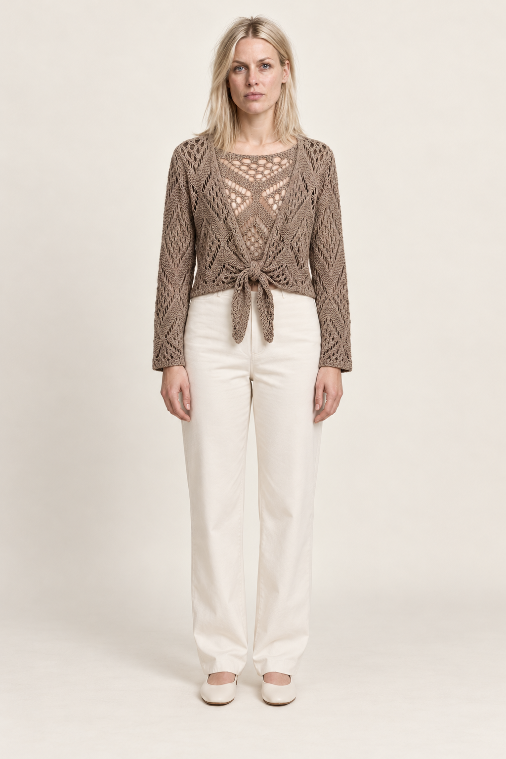 Jessamyn | Crochet Tie-Front Shrug