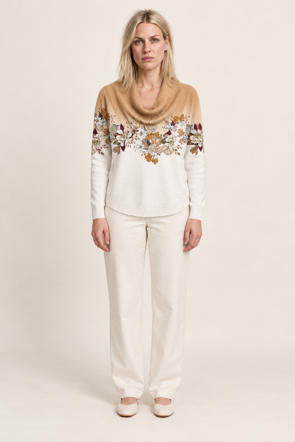 Sabina | Floral Cowl Neck Jumper
