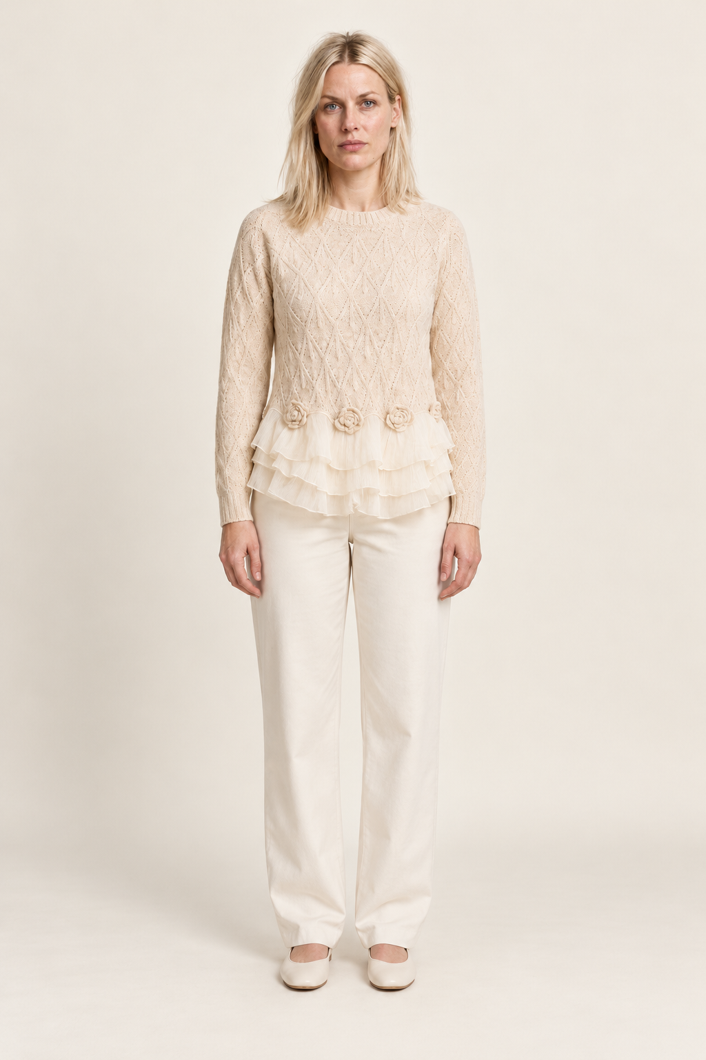 Taylor | Ruffle-Hem Knit Jumper