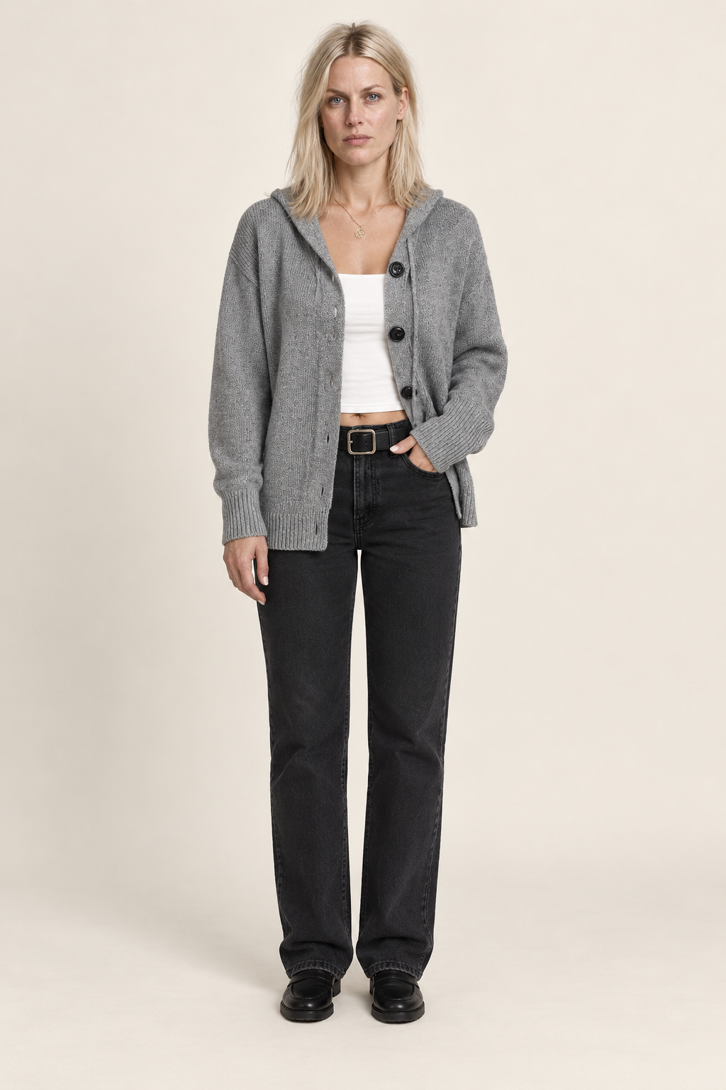 Hyacinth | Hooded Button-Down Cardigan