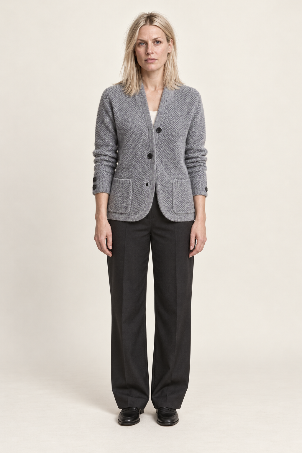 Leocadia | Waffle-Knit Cardigan Jacket
