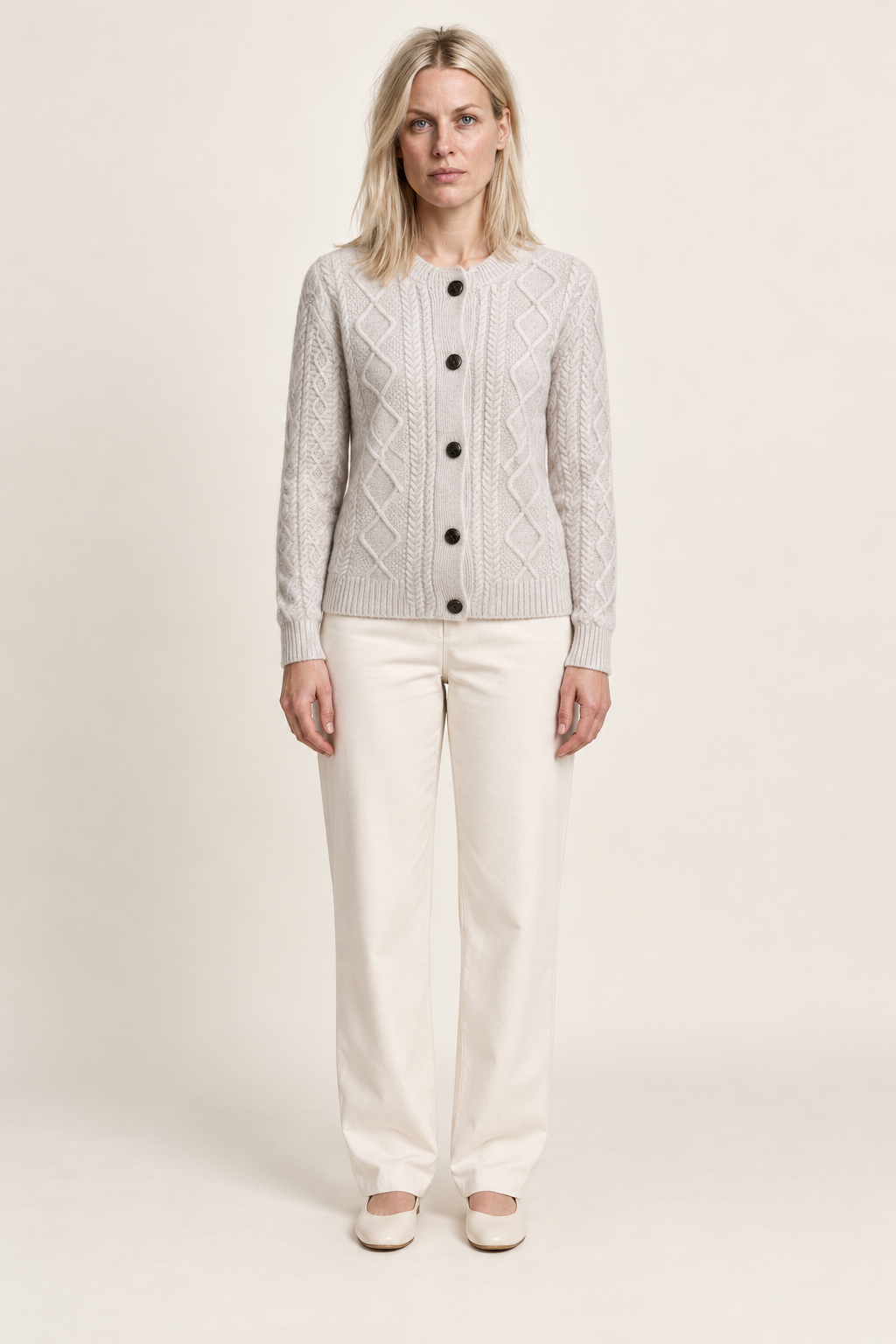 Felicity | Cable-Knit Button Cardigan