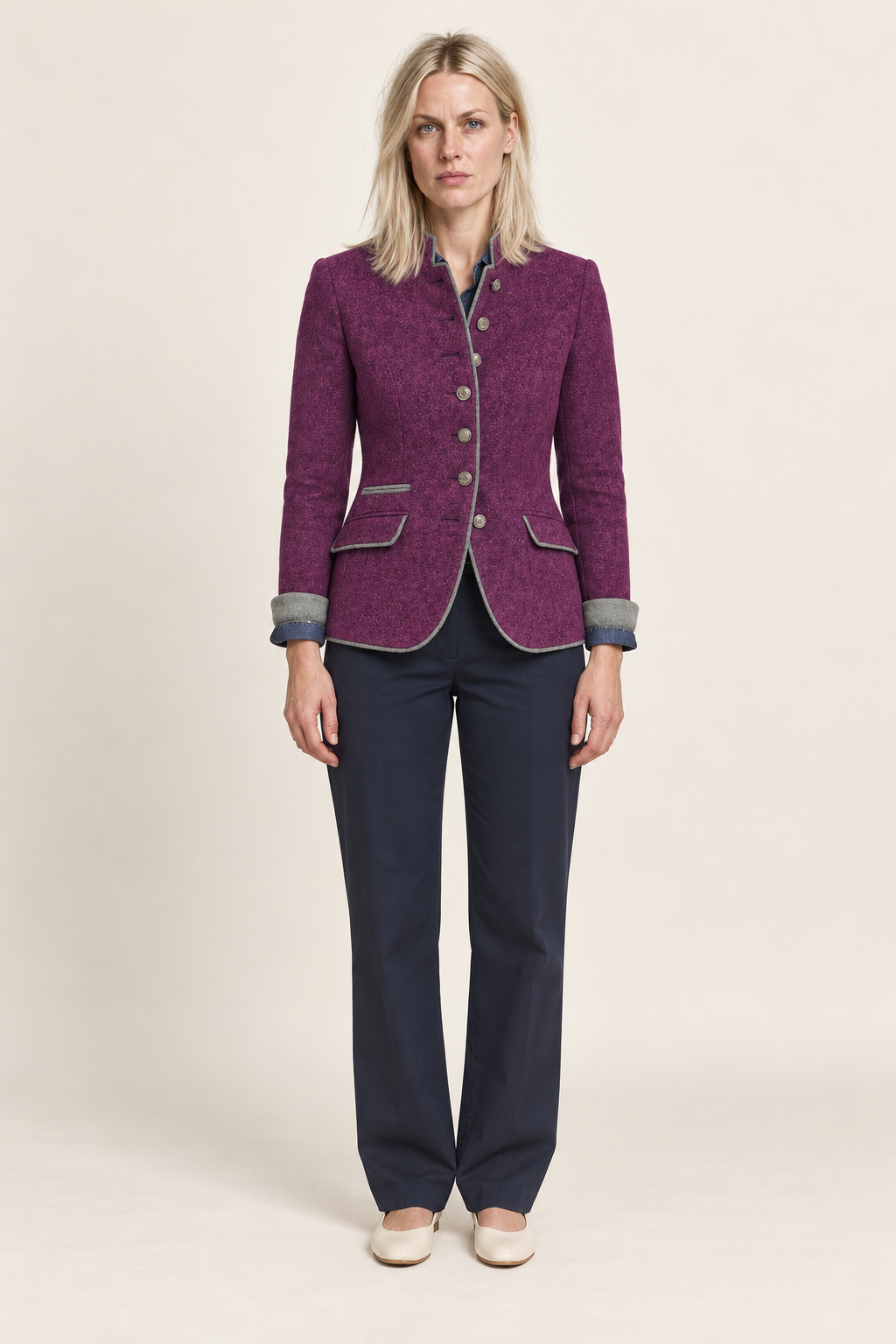 Amelyzahh | Stand Collar Tailored Blazer