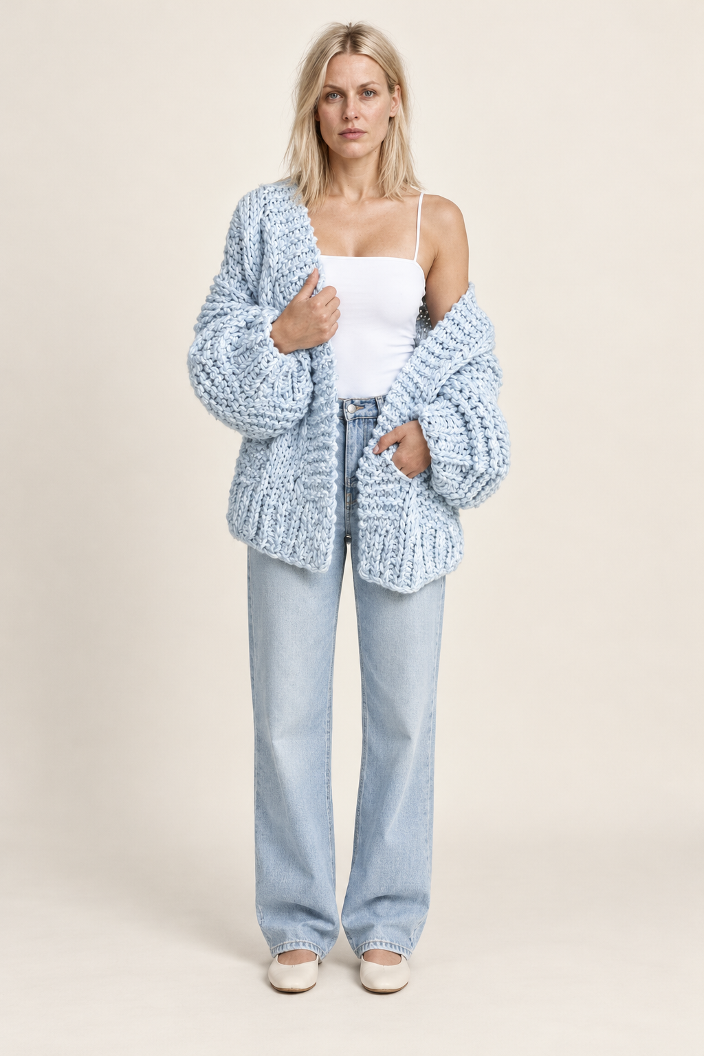 Yvanderliah | Chunky Open-Front Cardigan