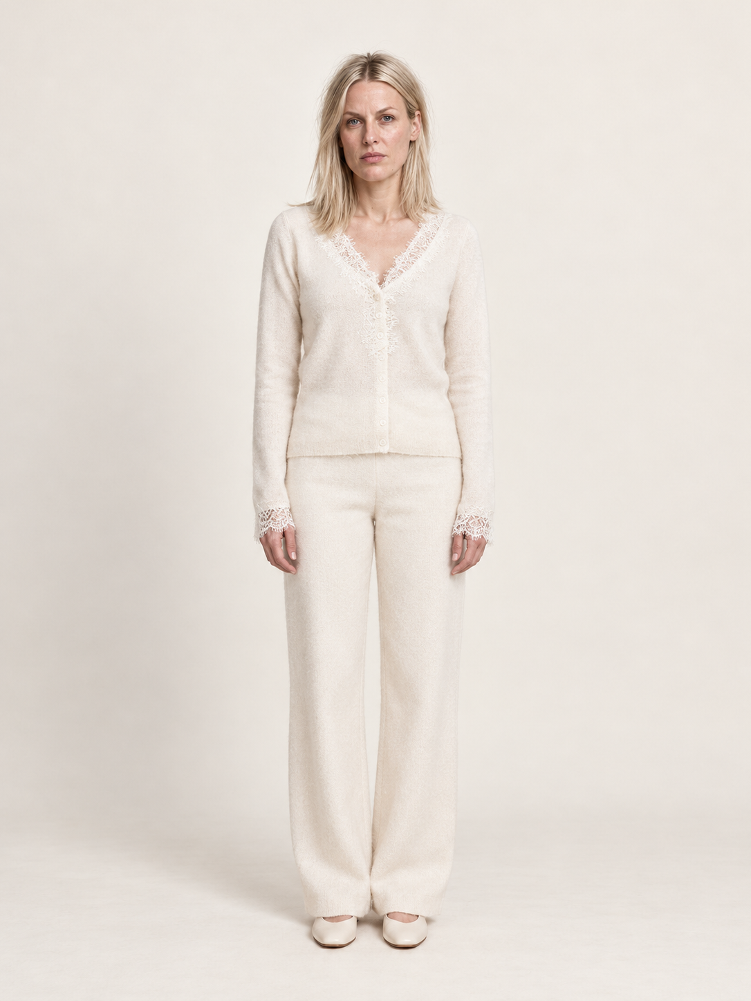 Johanna | Lace-Trim V-Neck Cardigan