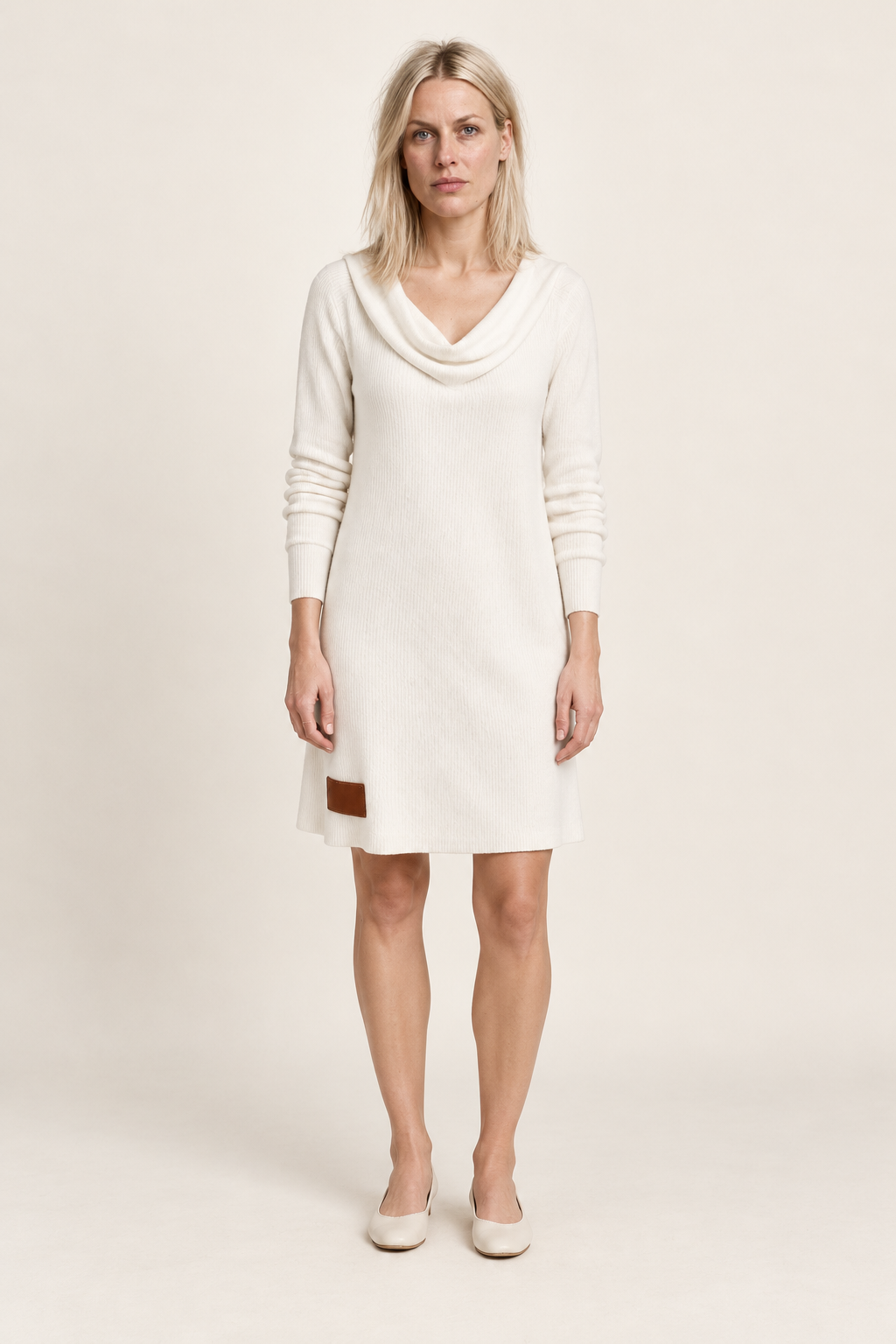 Marlene | Cowl-Neck Ribbed Jumper Dress