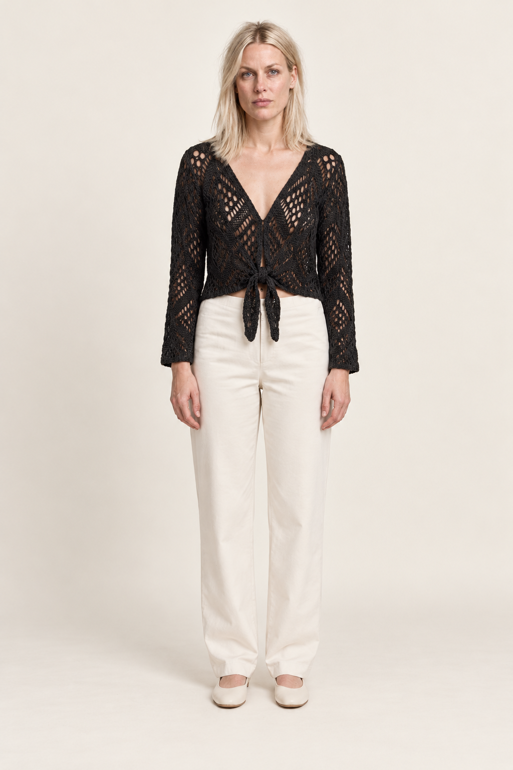 Jessamyn | Crochet Tie-Front Shrug