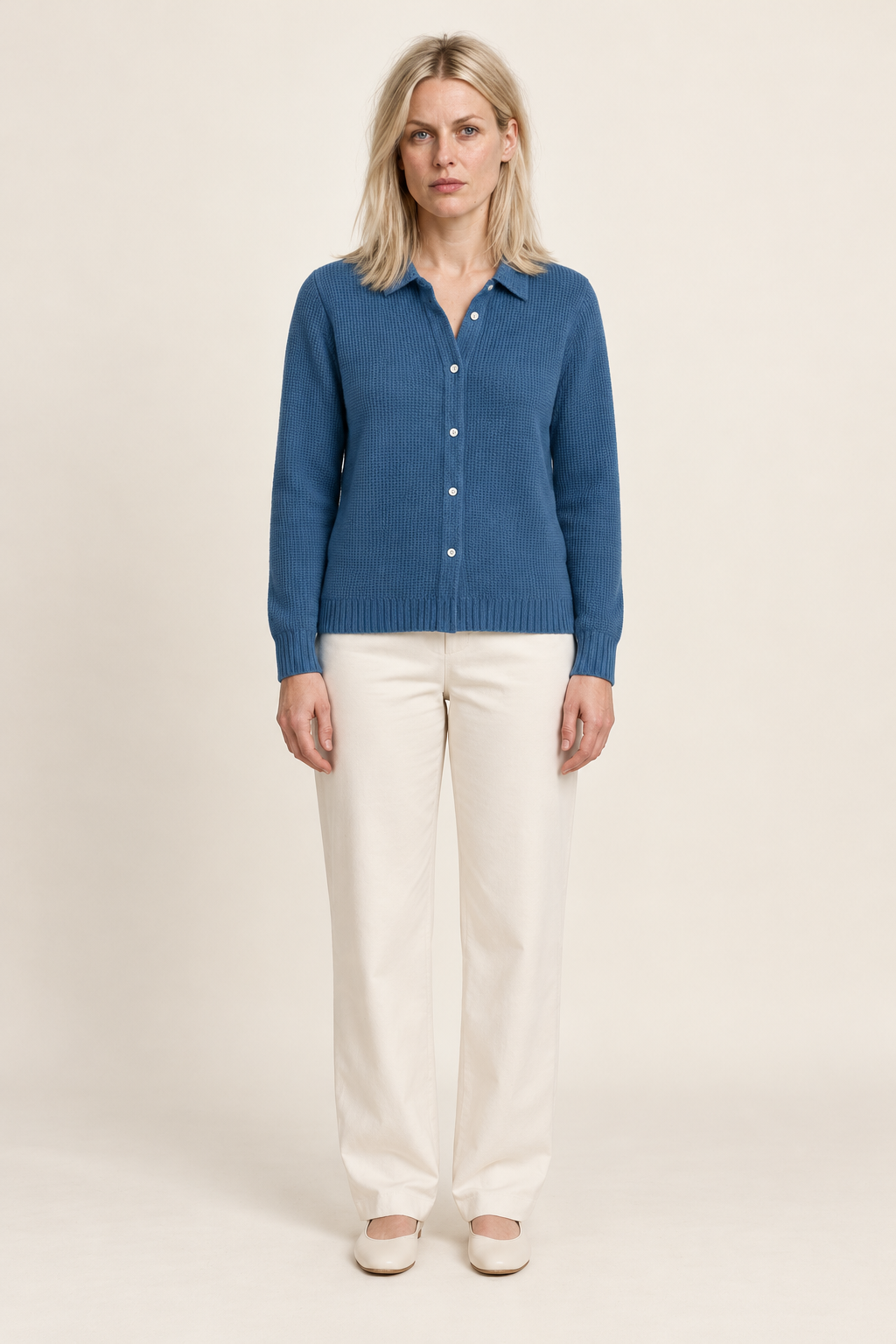 Susan | Collared Button-Front Cardigan