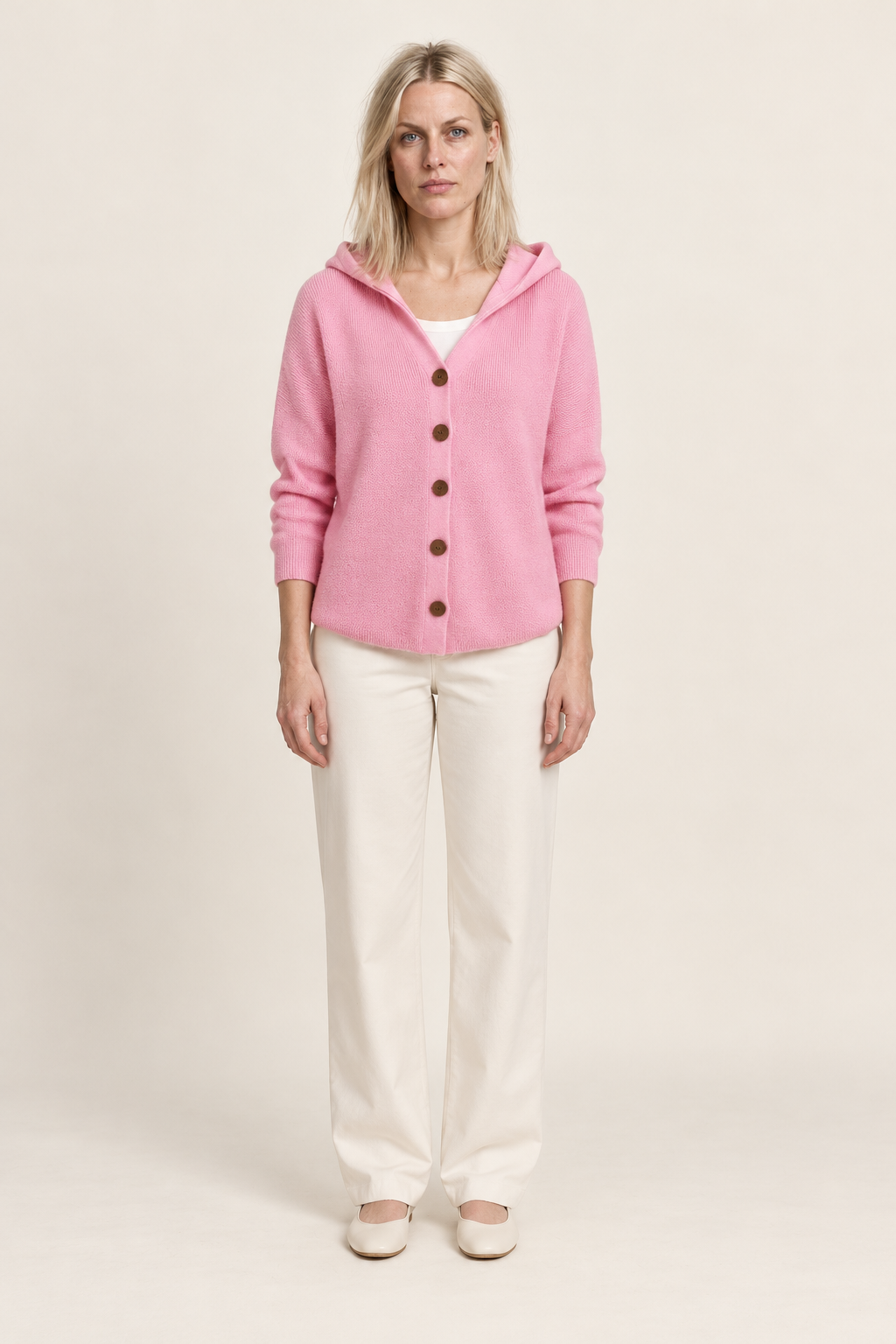 Rhezalynn | Hooded Button-Front Cardigan
