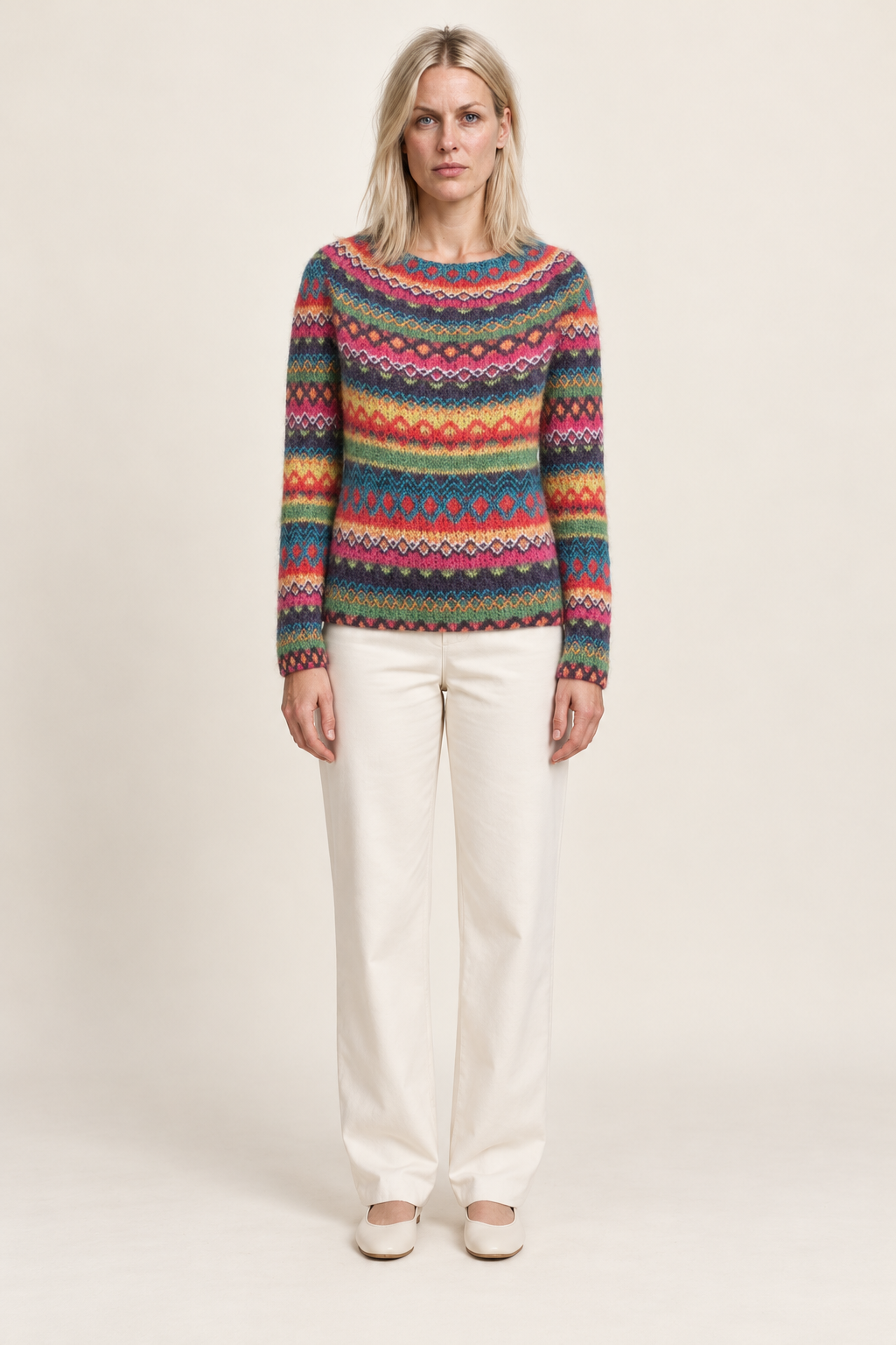 Prudence | Patterned Crew Neck Knit Jumper