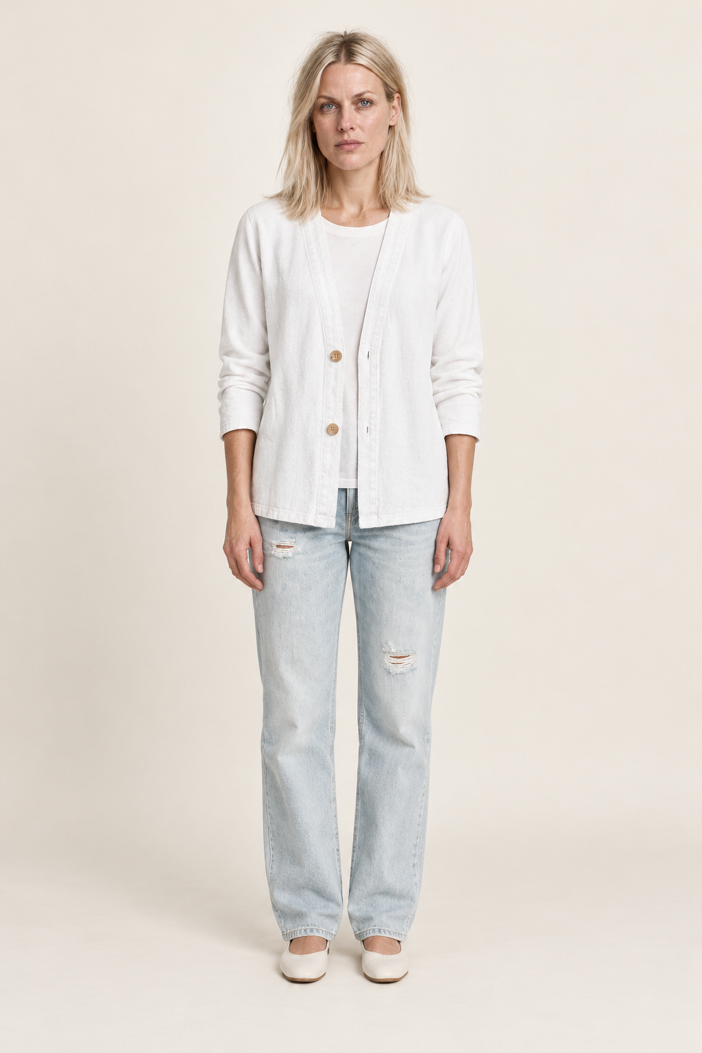 Fionnuala | Denim Button-Down Cardigan