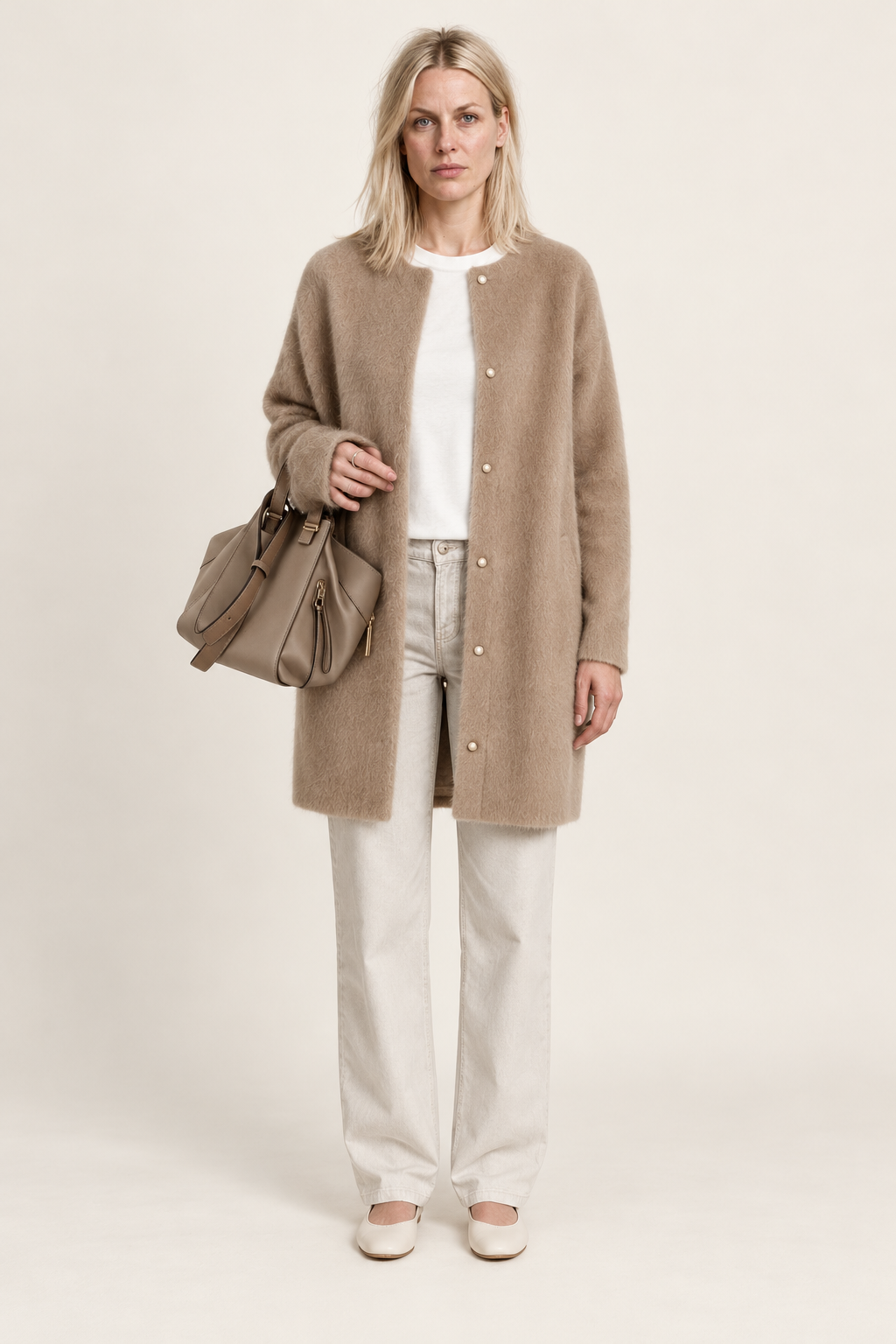Liesel | Brushed Collarless Longline Cardigan