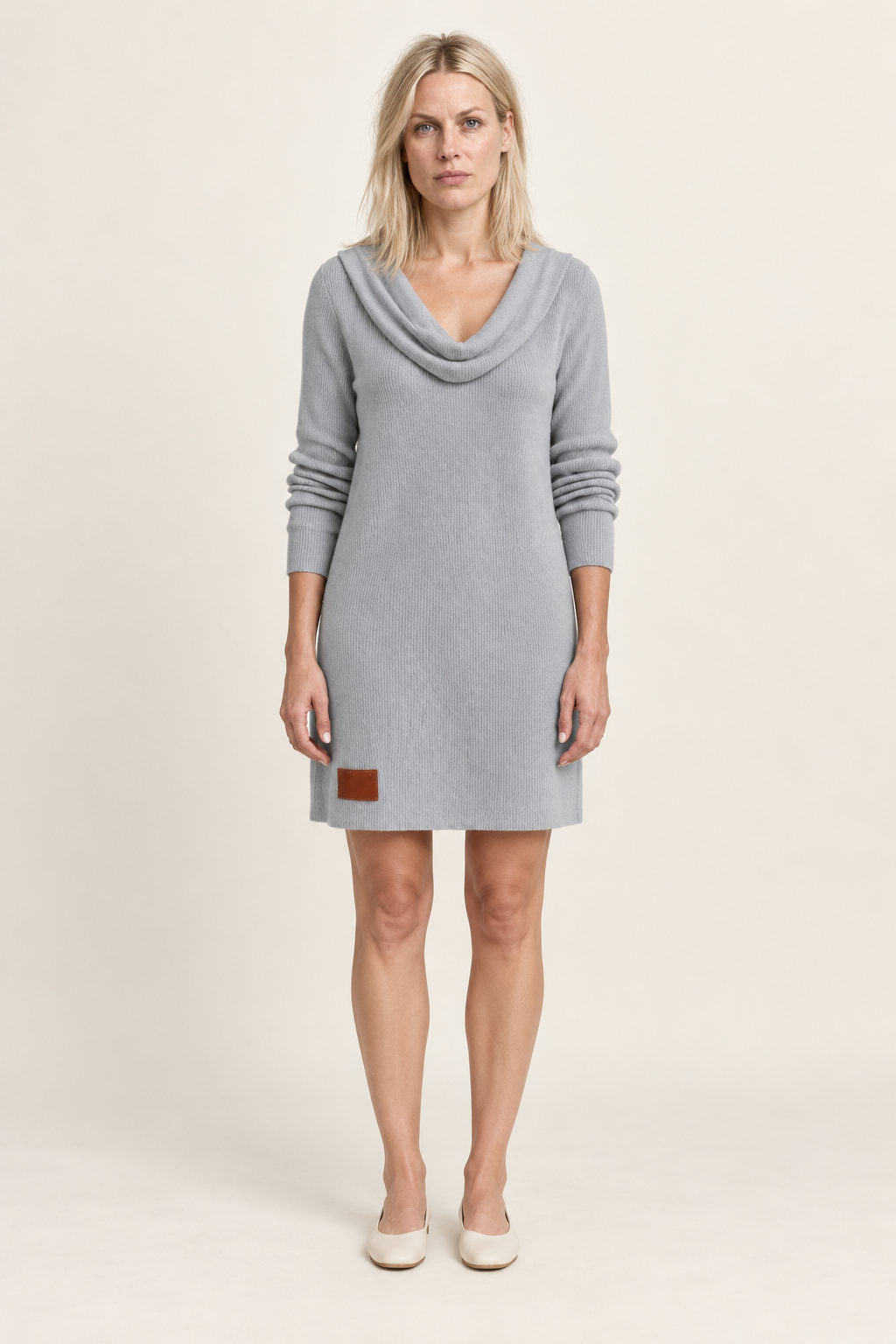 Marlene | Cowl-Neck Ribbed Jumper Dress