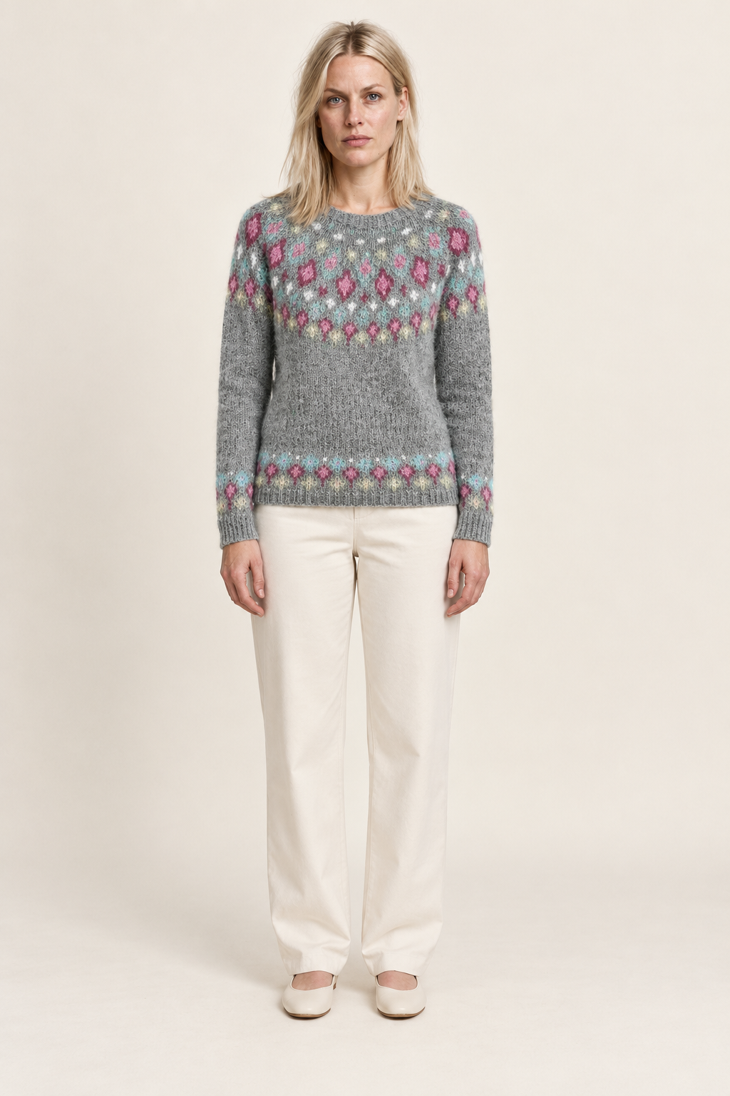 Prudence | Patterned Crew Neck Knit Jumper