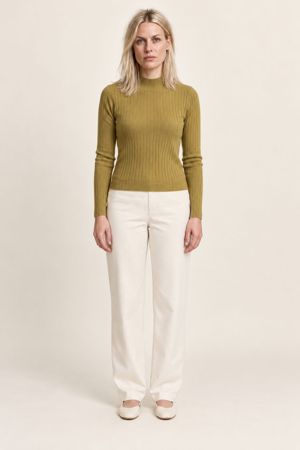 Gretchen | Slim-Fit Mock Neck Knit Top