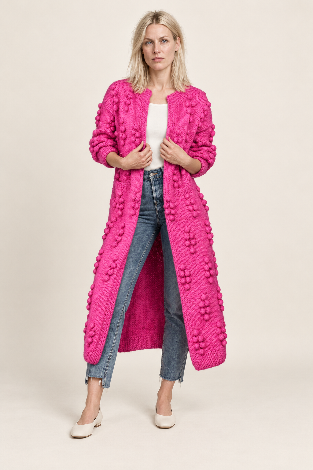Anzherrah | Bobble Knit Longline Cardigan
