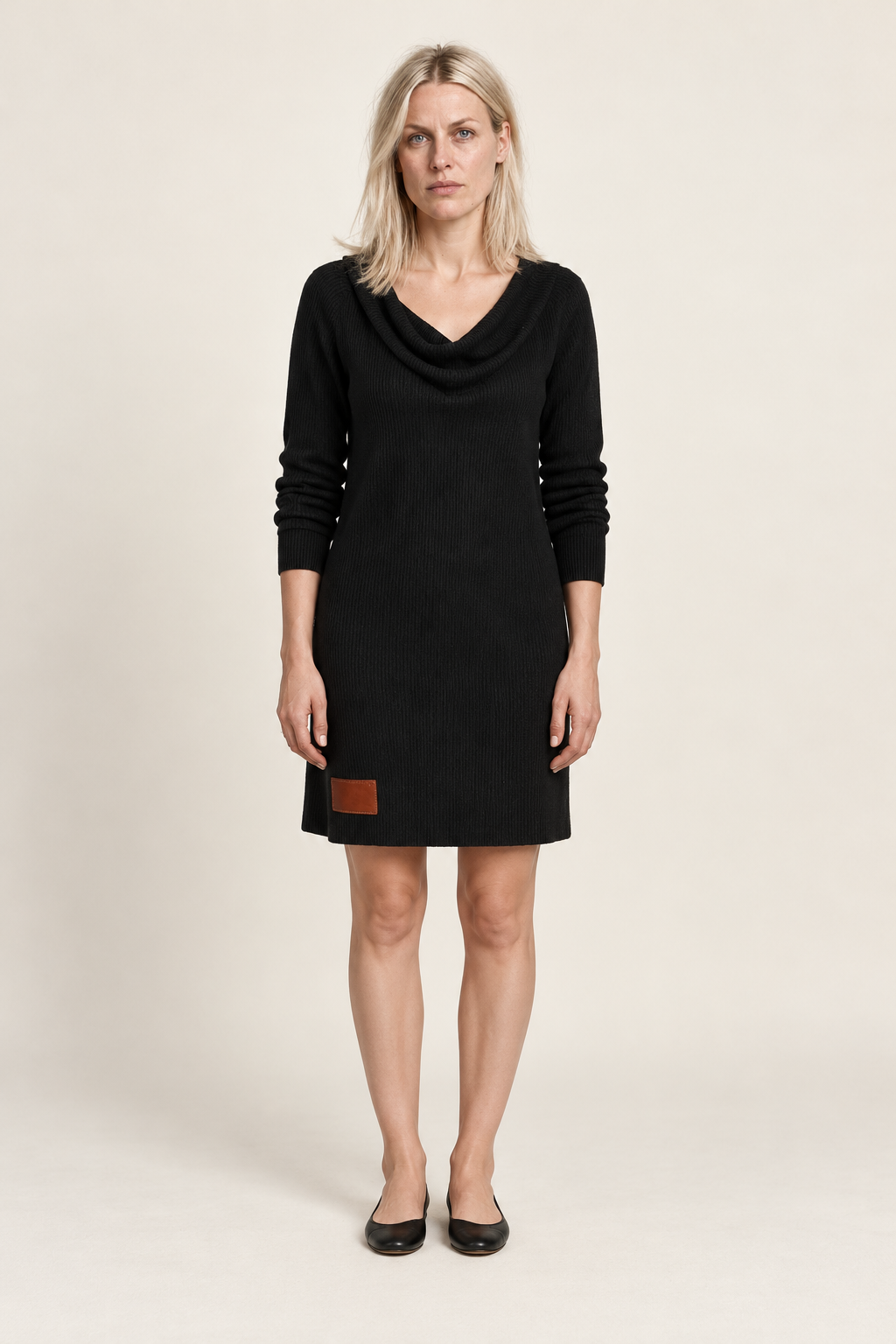Marlene | Cowl-Neck Ribbed Jumper Dress