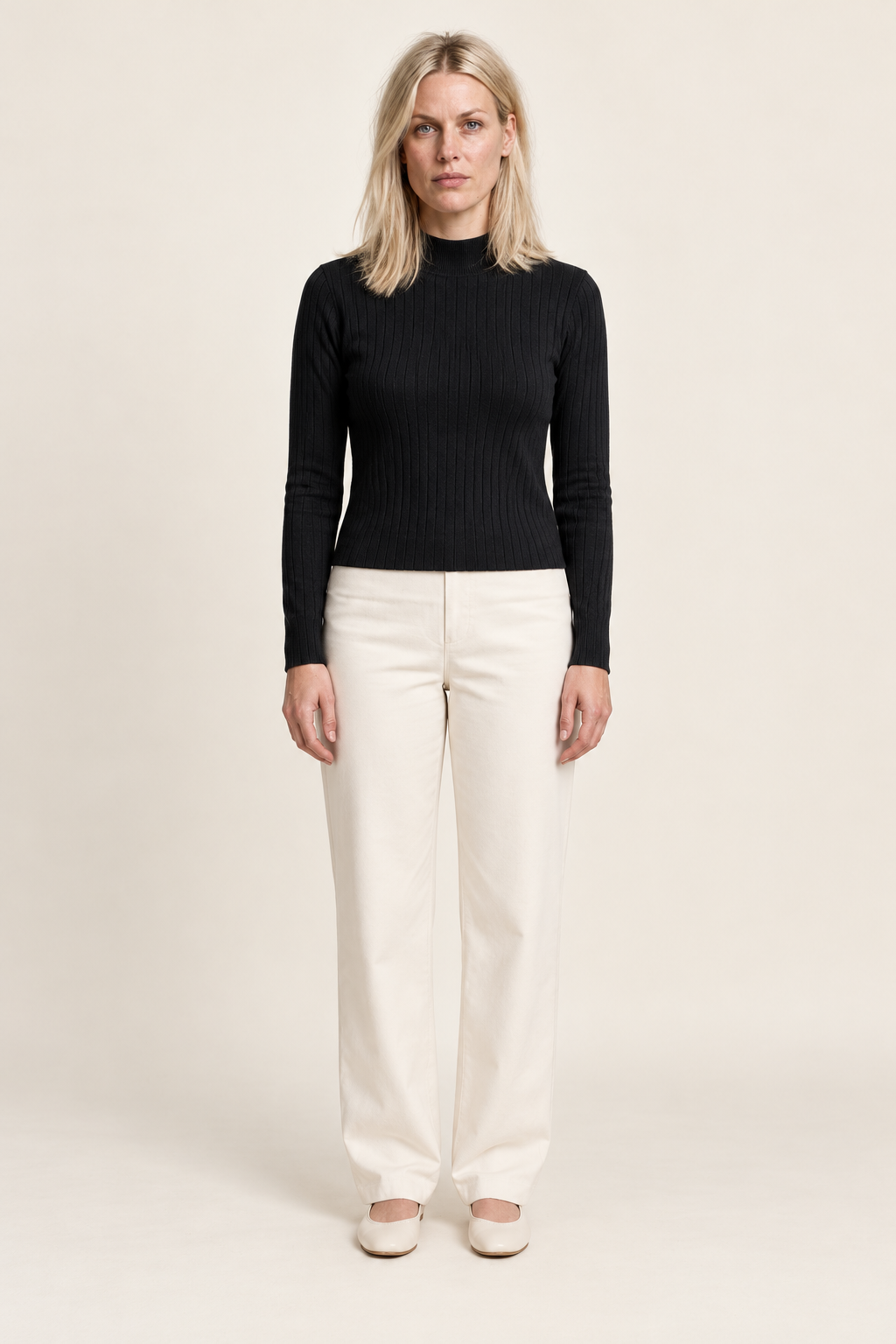 Gretchen | Slim-Fit Mock Neck Knit Top