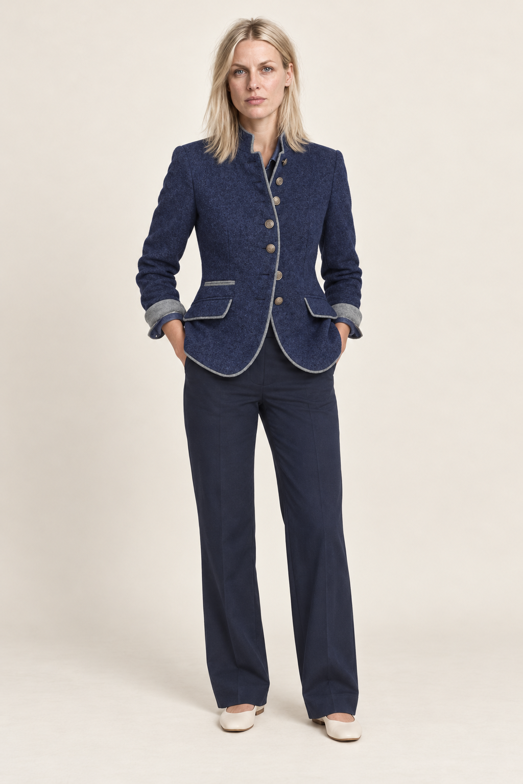 Amelyzahh | Stand Collar Tailored Blazer