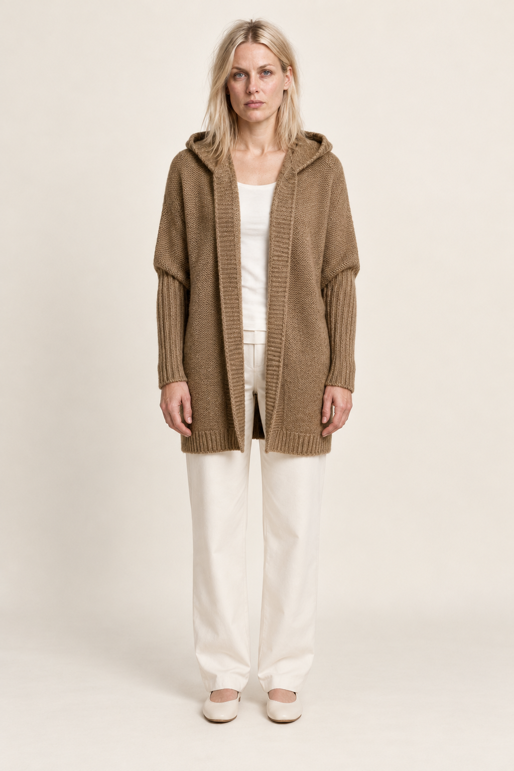 Katalin | Chunky Hooded Open Cardigan
