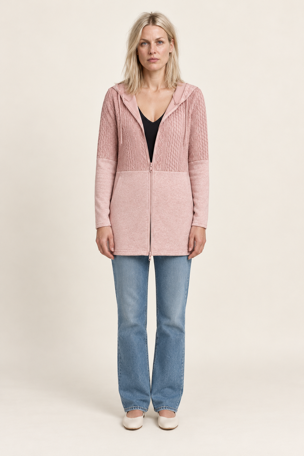 Blodwen | Hooded Zip Longline Cardigan