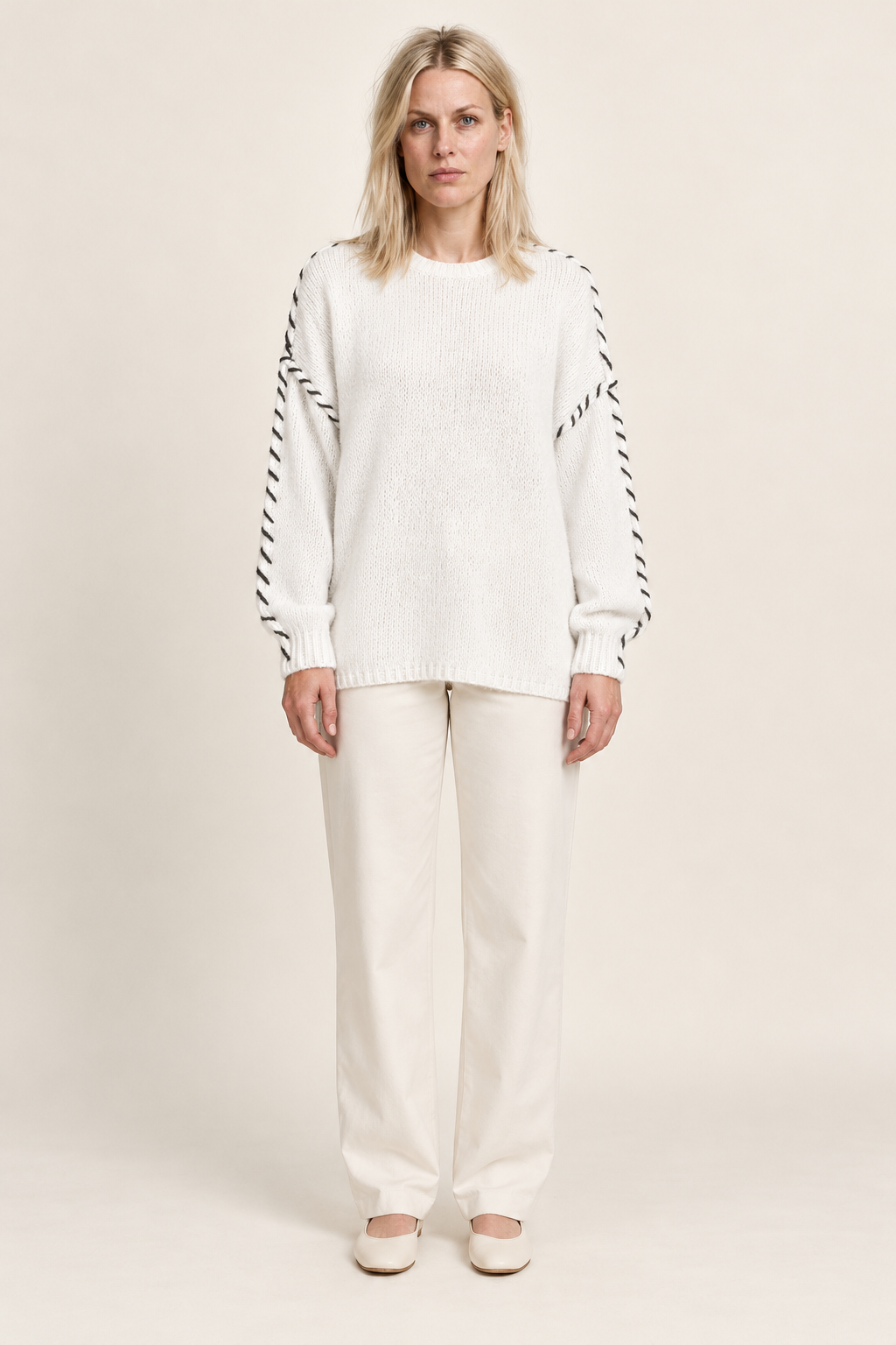 Ninette | Whipstitch Crew Neck Jumper