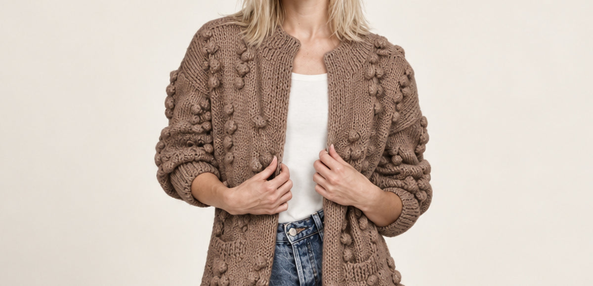 Anzherrah | Bobble Knit Longline Cardigan