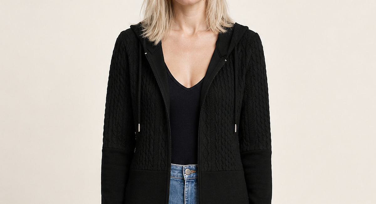 Blodwen | Hooded Zip Longline Cardigan
