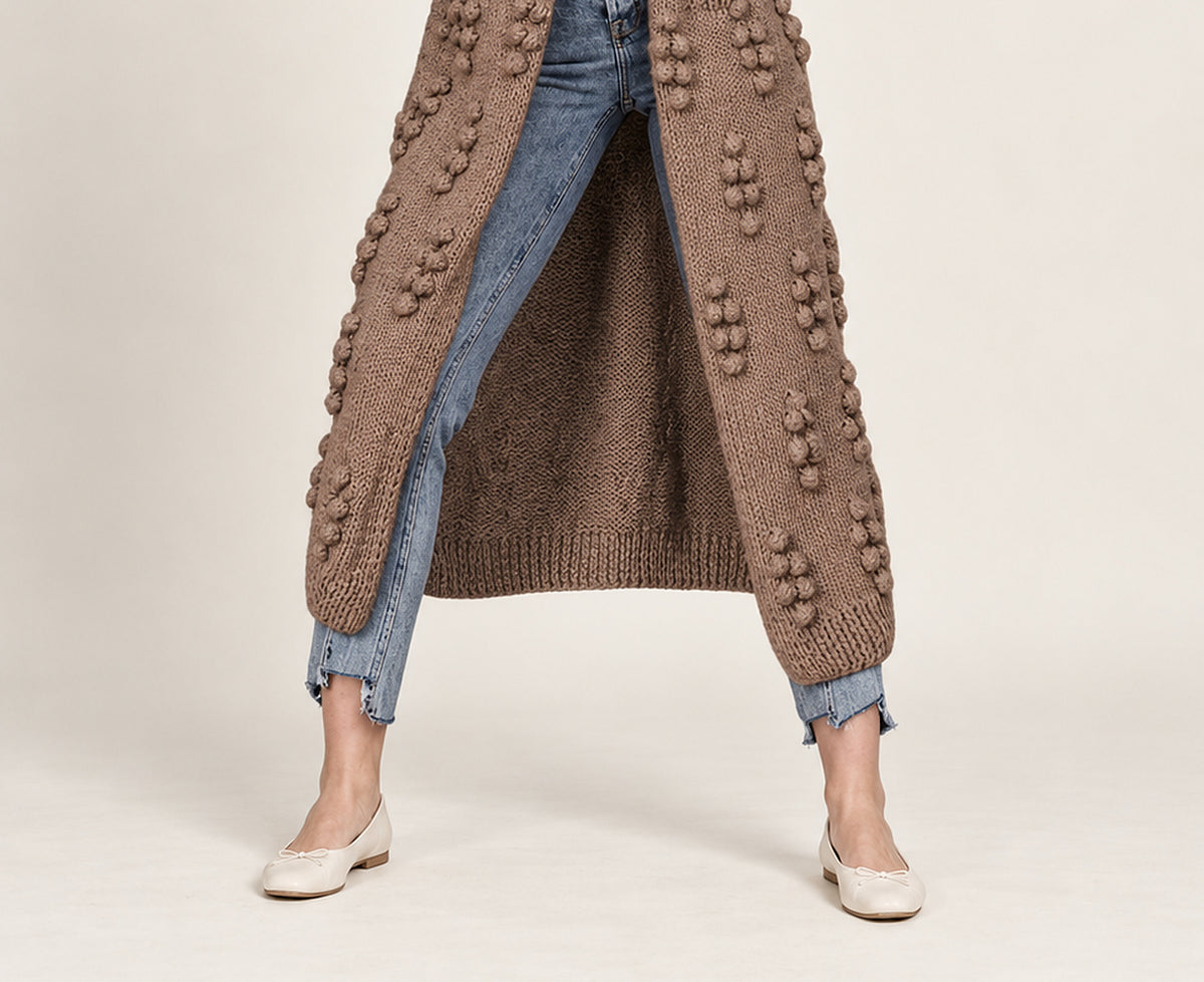 Anzherrah | Bobble Knit Longline Cardigan