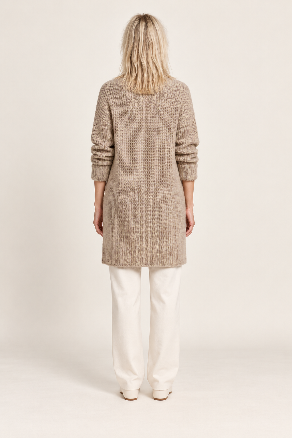 Frieda | Waffle-Knit Longline Cardigan Coat