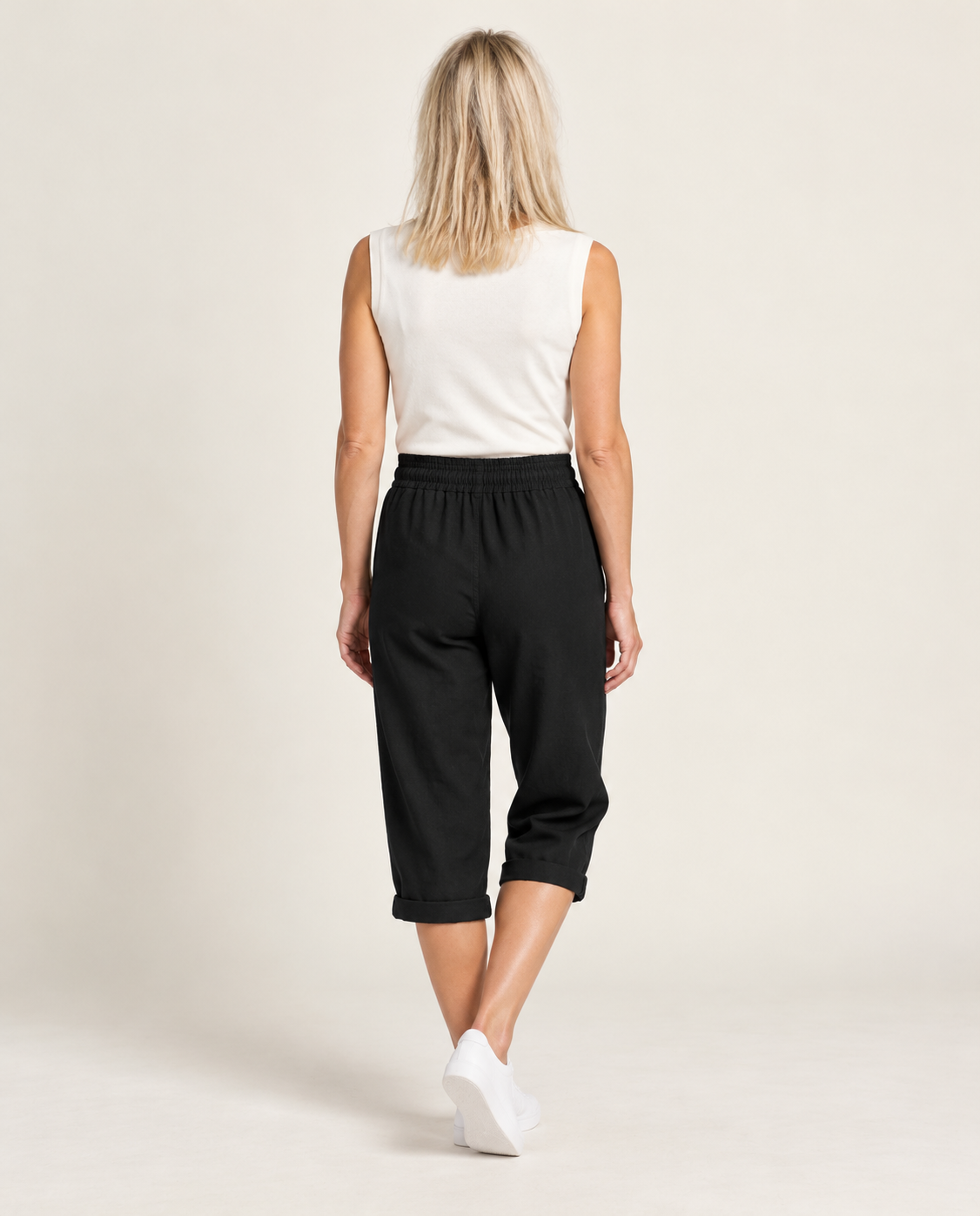 Ruta | Drawstring Rolled-Cuff Cropped Pants