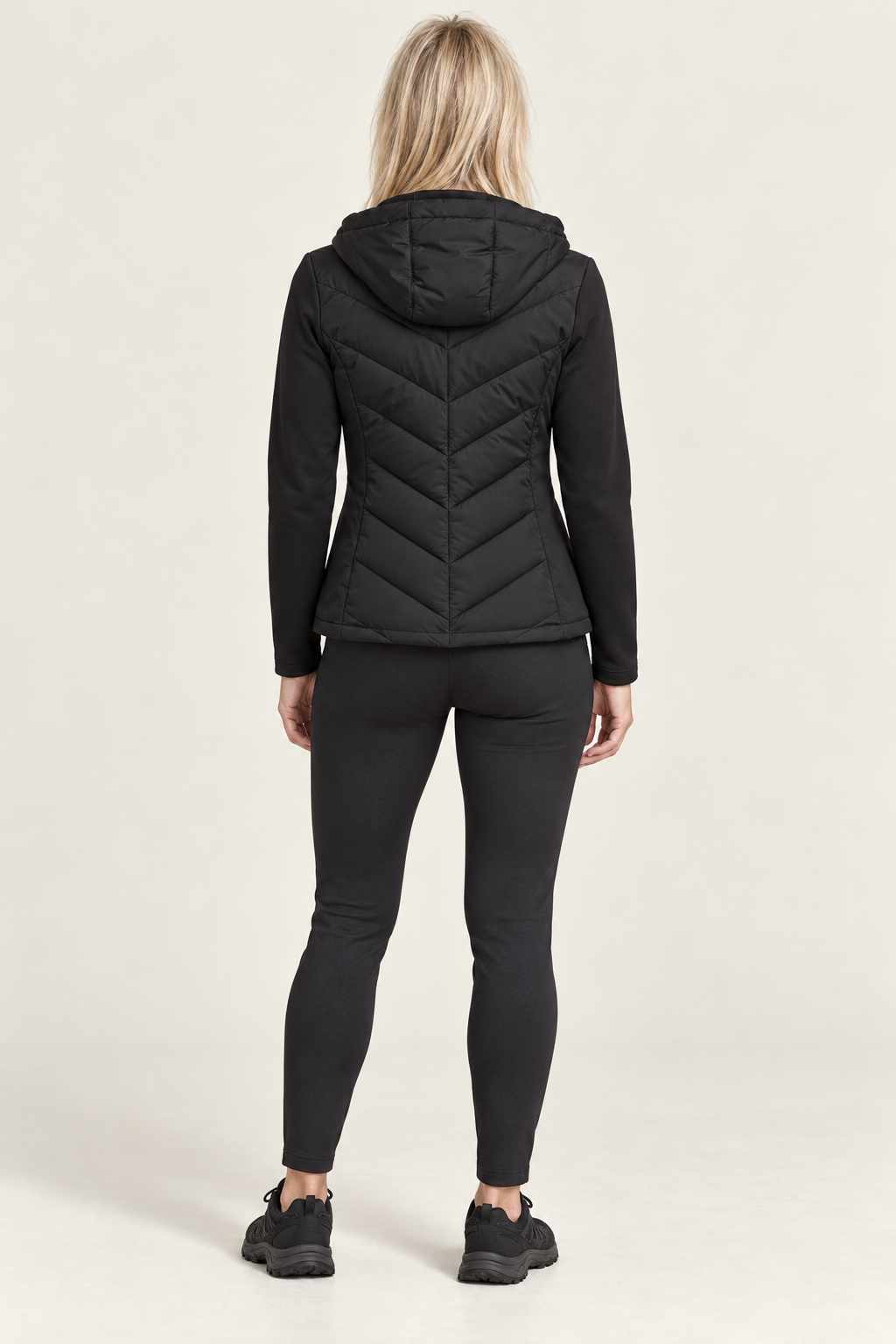 Jasna | Hooded Chevron-Quilted Hybrid Jacket