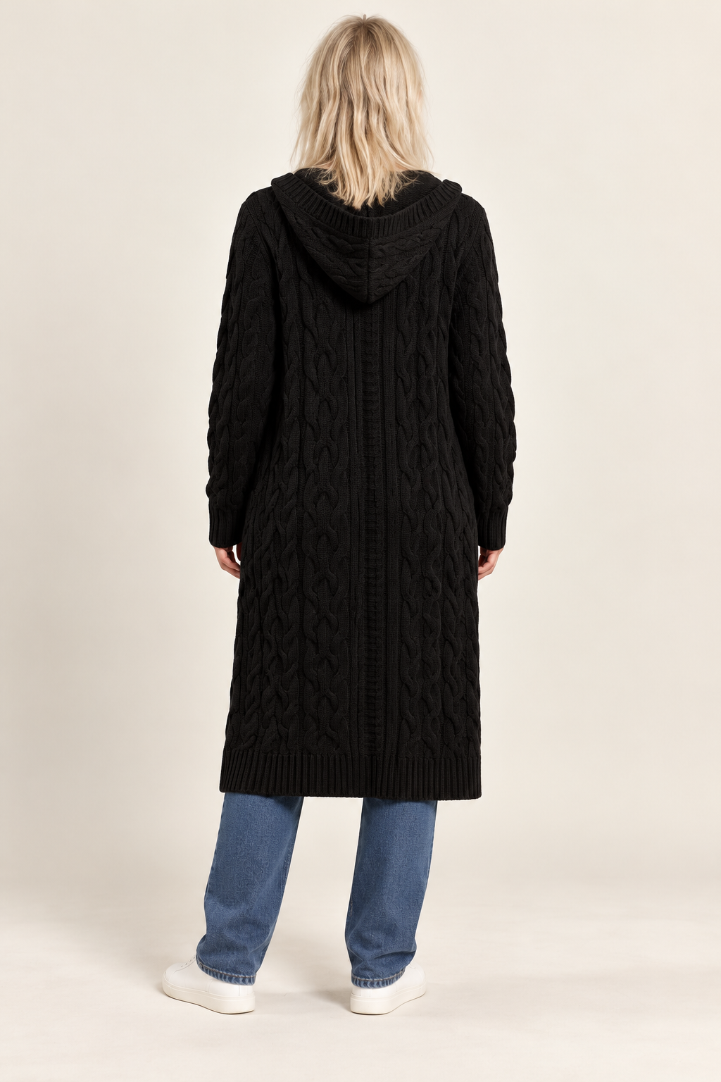 Honor | Cable-Knit Hooded Longline Cardigan