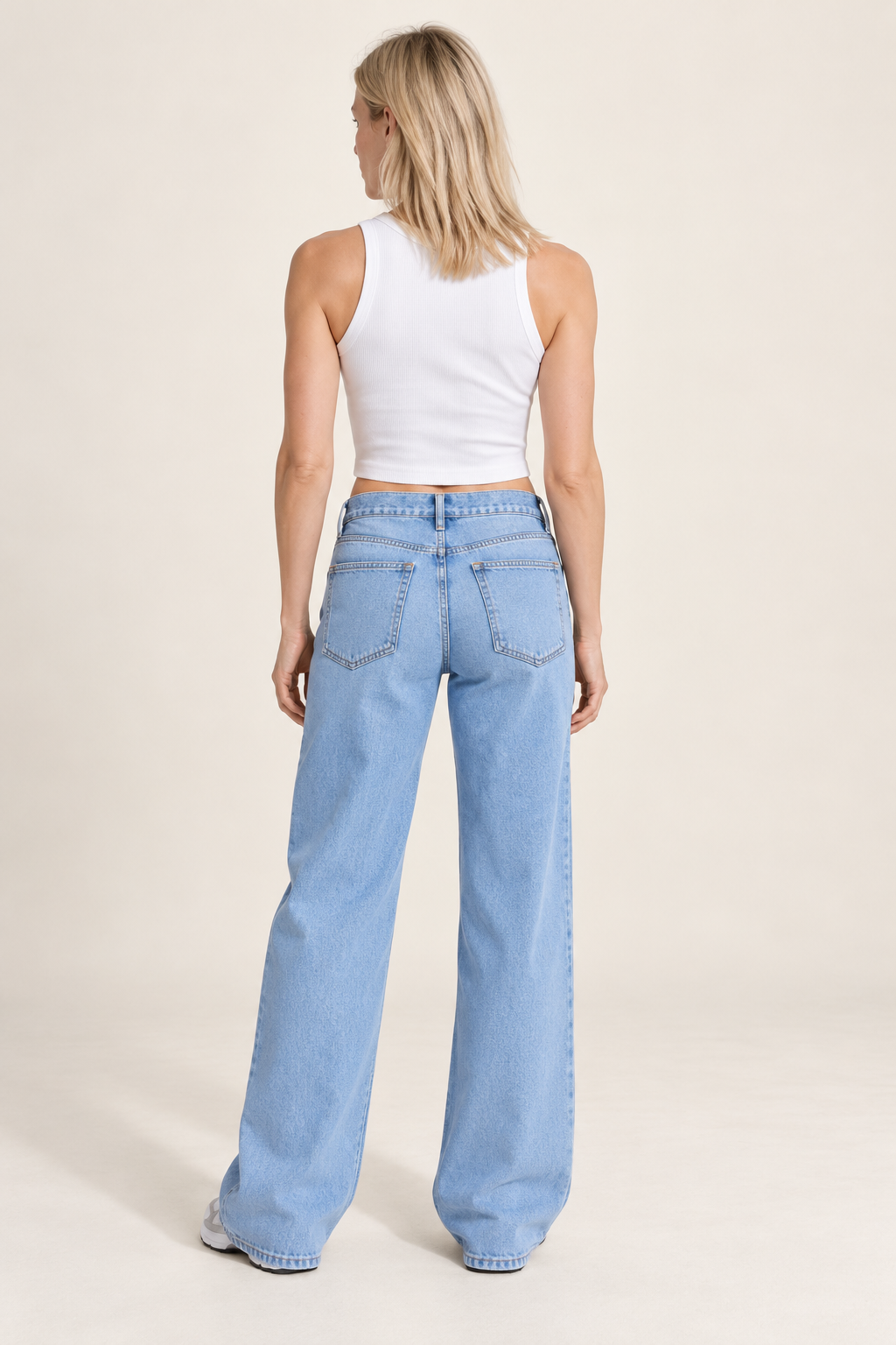 Sabeth | Light-Wash Mid-Rise Wide-Leg Jeans