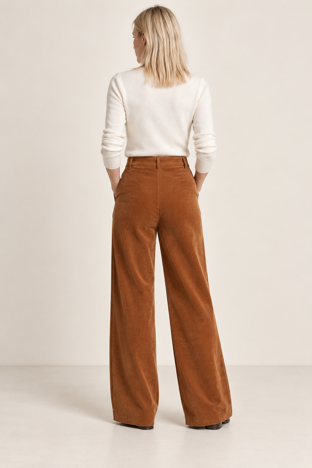 Norah | Button-Front Wide-Leg Corduroy Trousers