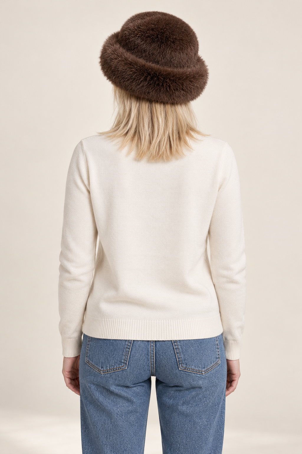 Almira | Plush Faux Fur Rolled-Brim Hat