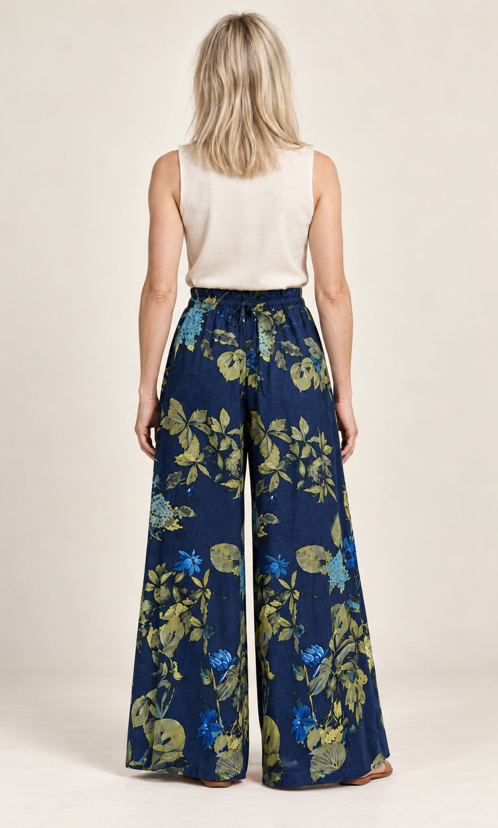 Romane | Floral-Print Drawstring Wide-Leg Trousers