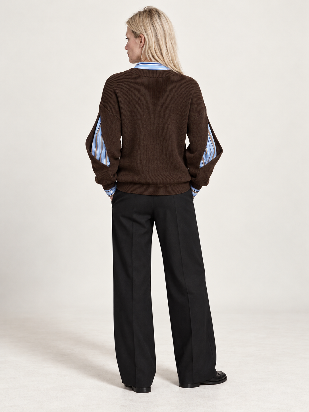 Zora | Layered Shirt Crew Neck Jumper