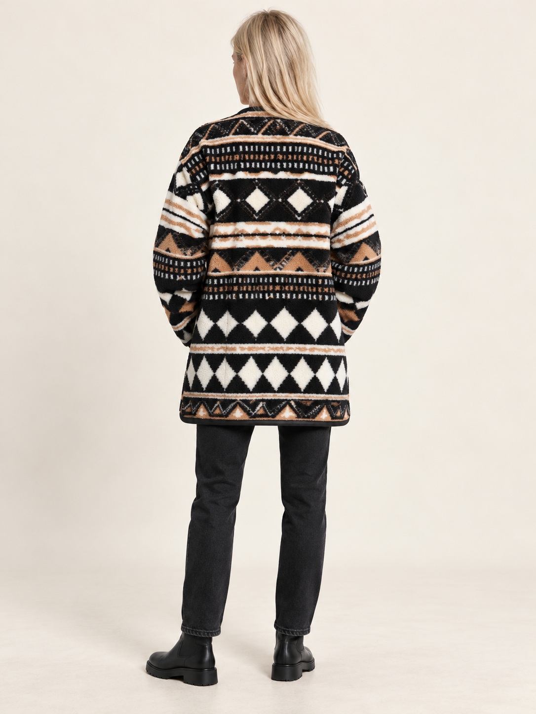 Katrina | Aztec Print Fleece Coat