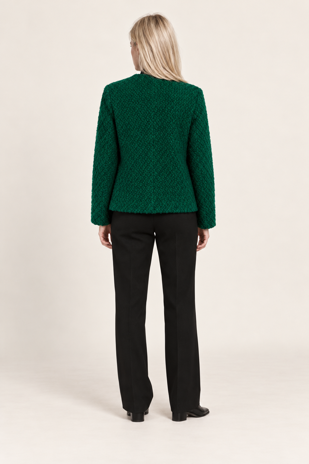 Elspeth | Textured Tweed Gold-Button Jacket