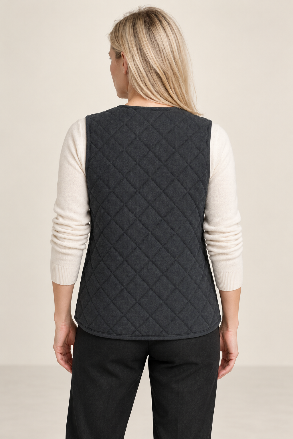 Iskra | V-Neck Button-Front Quilted Vest