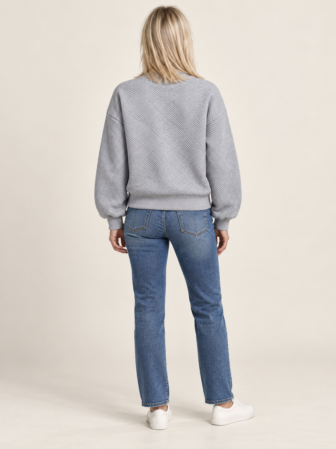 Inga | Textured Zip-Up Bomber Jacket