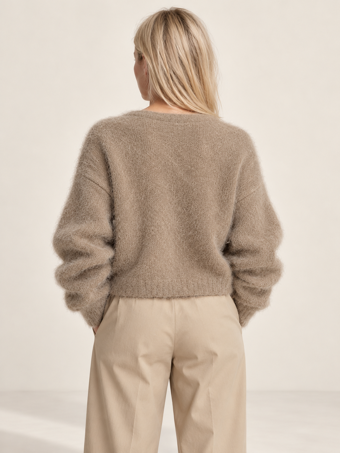 Isolde | Fuzzy Cropped Button Cardigan