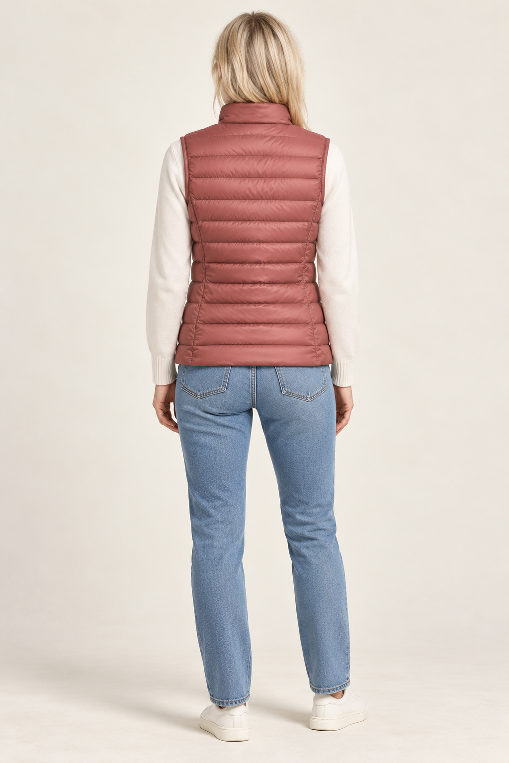 Karla | Stand-Collar Channel-Quilted Puffer Vest