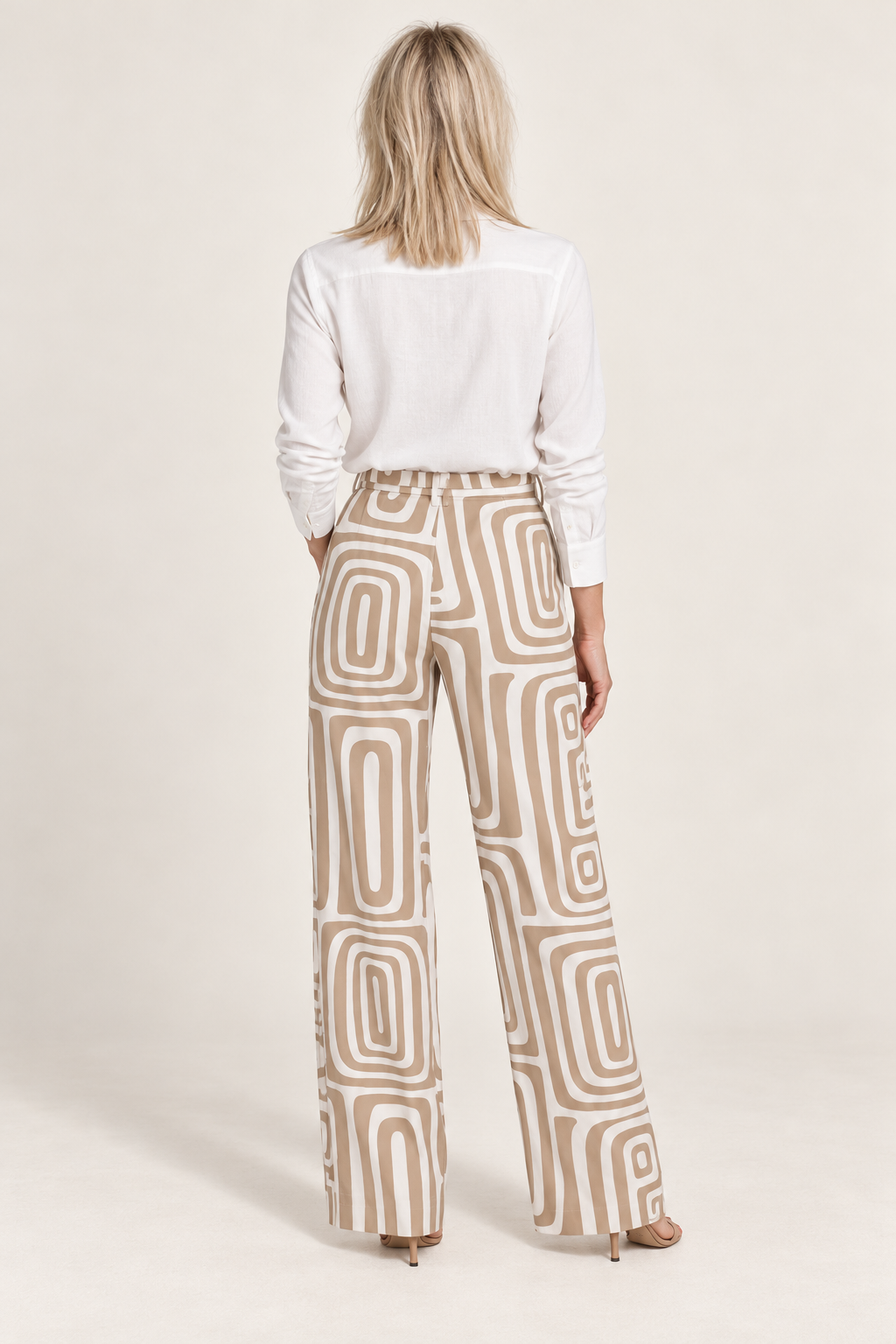 Tove | Geometric Print High-Waisted Wide-Leg Pants