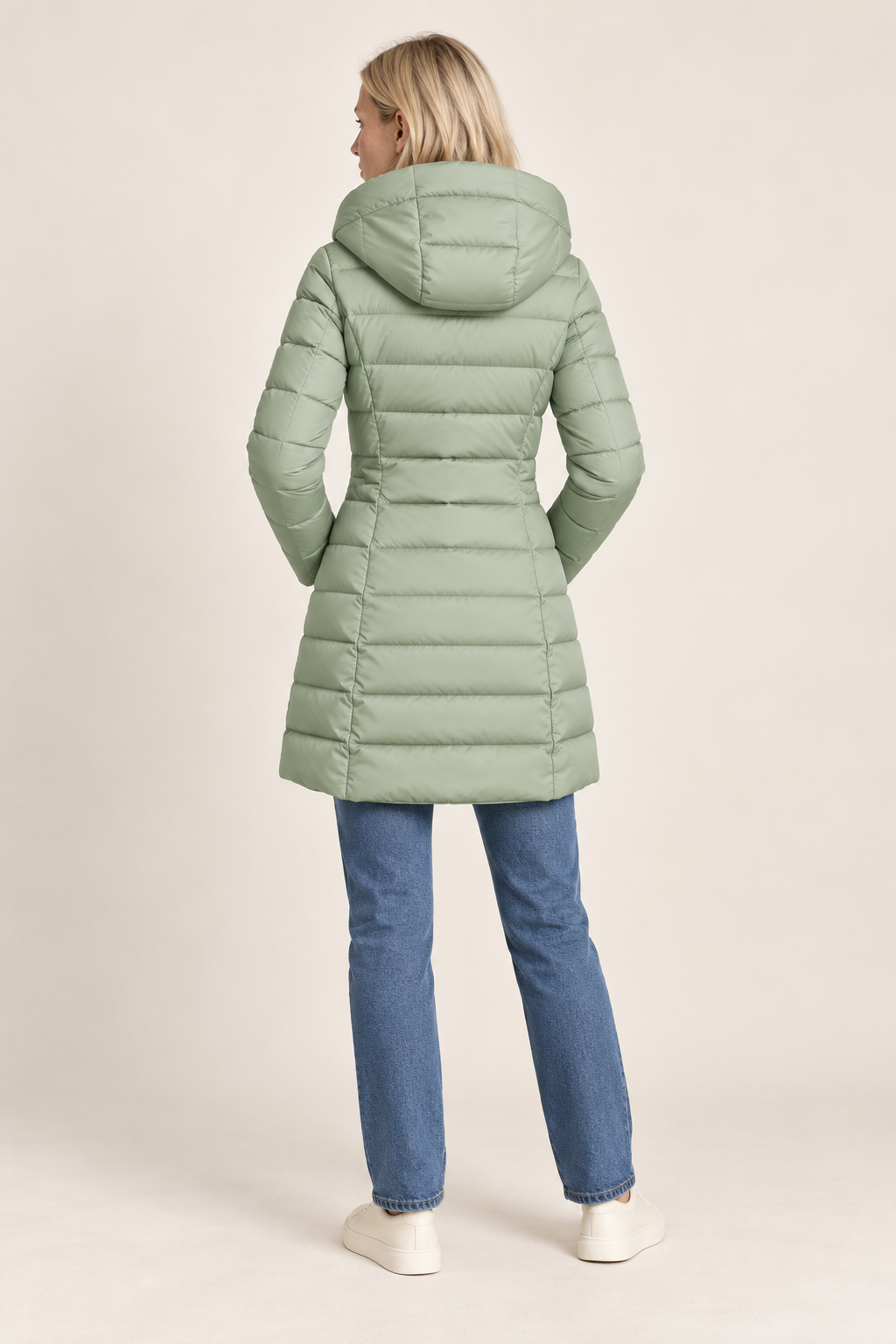 Hilja | Hooded Plush-Lined Channel-Quilted Puffer Coat