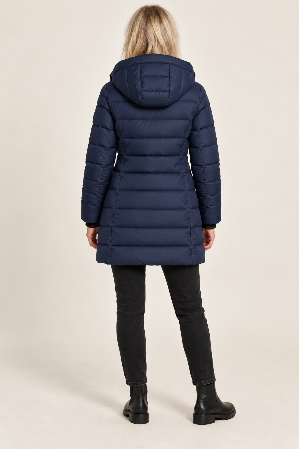 Kalina | Hooded Channel-Quilted Mid-Thigh Puffer Jacket