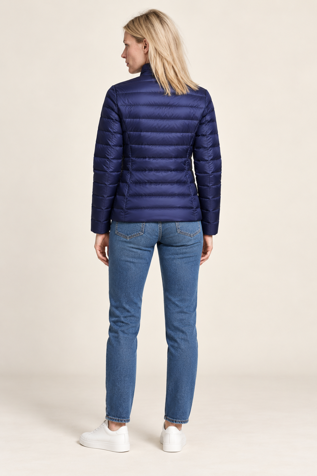 Lettice | Stand-Collar Fine-Quilted Zip-Up Puffer Jacket